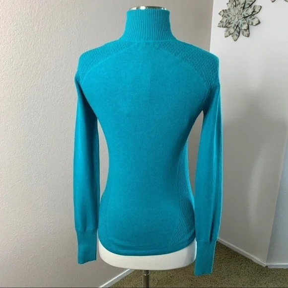 Eddie Bauer NWT Half Zip Knit Pullover Teal - Picture 3 of 12